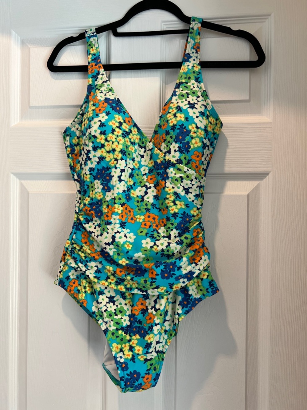 Women’s Floral One-Piece Swimsuit in Teal Multi